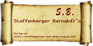 Staffenberger Barnabás névjegykártya